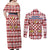 Czech Republic Christmas Couples Matching Off Shoulder Maxi Dress and Long Sleeve Button Shirt with Red-White Checkered Design, Double-Tailed Lion, and Festive Motif - Wonder Print Shop