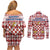 Czech Republic Christmas Couples Matching Off Shoulder Short Dress and Long Sleeve Button Shirt with Red-White Checkered Design, Double-Tailed Lion, and Festive Motif - Wonder Print Shop