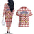 Czech Republic Christmas Couples Matching Off The Shoulder Long Sleeve Dress and Hawaiian Shirt with Red-White Checkered Design, Double-Tailed Lion, and Festive Motif - Wonder Print Shop