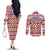 Czech Republic Christmas Couples Matching Off The Shoulder Long Sleeve Dress and Long Sleeve Button Shirt with Red-White Checkered Design, Double-Tailed Lion, and Festive Motif - Wonder Print Shop