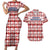 Czech Republic Christmas Couples Matching Short Sleeve Bodycon Dress and Hawaiian Shirt with Red-White Checkered Design, Double-Tailed Lion, and Festive Motif - Wonder Print Shop