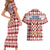 Czech Republic Christmas Couples Matching Short Sleeve Bodycon Dress and Hawaiian Shirt with Red-White Checkered Design, Double-Tailed Lion, and Festive Motif - Wonder Print Shop