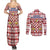 Czech Republic Christmas Couples Matching Summer Maxi Dress and Long Sleeve Button Shirt with Red-White Checkered Design, Double-Tailed Lion, and Festive Motif - Wonder Print Shop