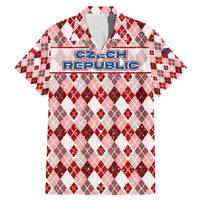 Czech Republic Christmas Family Matching Mermaid Dress and Hawaiian Shirt with Red-White Checkered Design, Double-Tailed Lion, and Festive Motif - Wonder Print Shop