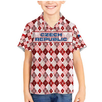 Czech Republic Christmas Family Matching Mermaid Dress and Hawaiian Shirt with Red-White Checkered Design, Double-Tailed Lion, and Festive Motif - Wonder Print Shop