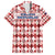 Czech Republic Christmas Family Matching Off The Shoulder Long Sleeve Dress and Hawaiian Shirt with Red-White Checkered Design, Double-Tailed Lion, and Festive Motif - Wonder Print Shop