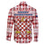 Czech Republic Christmas Family Matching Off The Shoulder Long Sleeve Dress and Hawaiian Shirt with Red-White Checkered Design, Double-Tailed Lion, and Festive Motif - Wonder Print Shop