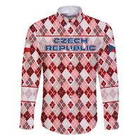 Czech Republic Christmas Family Matching Off Shoulder Maxi Dress and Hawaiian Shirt with Red-White Checkered Design, Double-Tailed Lion, and Festive Motif - Wonder Print Shop