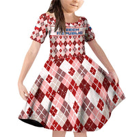 Czech Republic Christmas Family Matching Off Shoulder Short Dress and Hawaiian Shirt with Red-White Checkered Design, Double-Tailed Lion, and Festive Motif - Wonder Print Shop