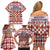 Czech Republic Christmas Family Matching Off Shoulder Short Dress and Hawaiian Shirt with Red-White Checkered Design, Double-Tailed Lion, and Festive Motif - Wonder Print Shop