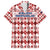 Czech Republic Christmas Family Matching Off Shoulder Short Dress and Hawaiian Shirt with Red-White Checkered Design, Double-Tailed Lion, and Festive Motif - Wonder Print Shop