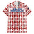 Czech Republic Christmas Family Matching Short Sleeve Bodycon Dress and Hawaiian Shirt with Red-White Checkered Design, Double-Tailed Lion, and Festive Motif - Wonder Print Shop