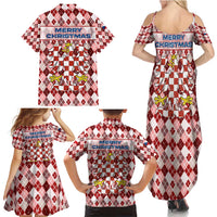 Czech Republic Christmas Family Matching Summer Maxi Dress and Hawaiian Shirt with Red-White Checkered Design, Double-Tailed Lion, and Festive Motif - Wonder Print Shop