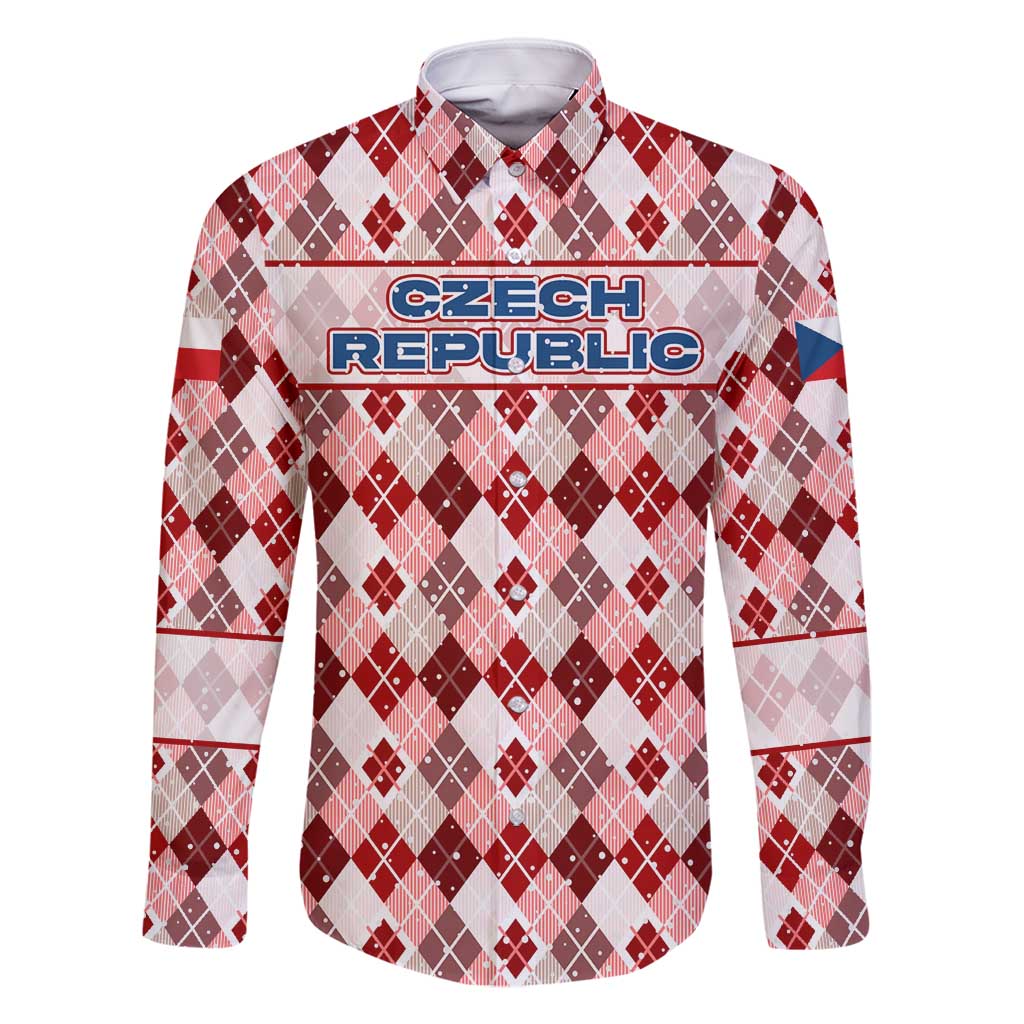 Czech Republic Christmas Family Matching Tank Maxi Dress and Hawaiian Shirt with Red-White Checkered Design, Double-Tailed Lion, and Festive Motif - Wonder Print Shop