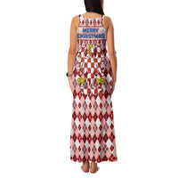 Czech Republic Christmas Family Matching Tank Maxi Dress and Hawaiian Shirt with Red-White Checkered Design, Double-Tailed Lion, and Festive Motif - Wonder Print Shop