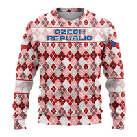 Czech Republic Christmas Ugly Christmas Sweater with Red-White Checkered Design, Double-Tailed Lion, and Festive Motif - Wonder Print Shop