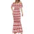 Czech Republic Christmas Mermaid Dress with Red-White Checkered Design, Double-Tailed Lion, and Festive Motif - Wonder Print Shop
