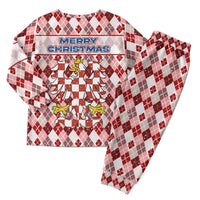 Czech Republic Christmas Pajama Set with Red-White Checkered Design, Double-Tailed Lion, and Festive Motif - Wonder Print Shop