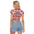 Czech Republic Christmas Raglan Cropped T Shirt with Red-White Checkered Design, Double-Tailed Lion, and Festive Motif - Wonder Print Shop