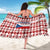 Czech Republic Christmas Sarong with Red-White Checkered Design, Double-Tailed Lion, and Festive Motif - Wonder Print Shop