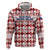 Czech Republic Christmas Zip Hoodie with Red-White Checkered Design, Double-Tailed Lion, and Festive Motif - Wonder Print Shop