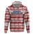 Czech Republic Christmas Zip Hoodie with Red-White Checkered Design, Double-Tailed Lion, and Festive Motif - Wonder Print Shop