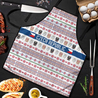 Czech Republic Christmas Apron with Folk Embroidery Design, National Coat of Arms, and Festive Motif - Wonder Print Shop