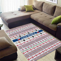Czech Republic Christmas Area Rug with Folk Embroidery Design, National Coat of Arms, and Festive Motif - Wonder Print Shop