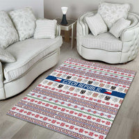 Czech Republic Christmas Area Rug with Folk Embroidery Design, National Coat of Arms, and Festive Motif - Wonder Print Shop