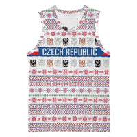 Czech Republic Christmas Basketball Jersey with Folk Embroidery Design, National Coat of Arms, and Festive Motif - Wonder Print Shop
