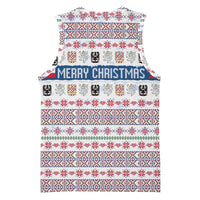 Czech Republic Christmas Basketball Jersey with Folk Embroidery Design, National Coat of Arms, and Festive Motif - Wonder Print Shop