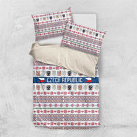 Czech Republic Christmas Bedding Set with Folk Embroidery Design, National Coat of Arms, and Festive Motif - Wonder Print Shop