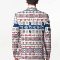 Czech Republic Christmas Blazer with Folk Embroidery Design, National Coat of Arms, and Festive Motif - Wonder Print Shop