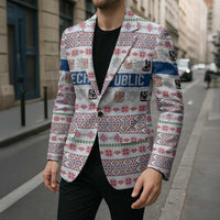 Czech Republic Christmas Blazer with Folk Embroidery Design, National Coat of Arms, and Festive Motif - Wonder Print Shop
