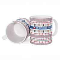 Czech Republic Christmas Ceramic Mug with Folk Embroidery Design, National Coat of Arms, and Festive Motif - Wonder Print Shop