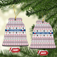 Czech Republic Christmas Ceramic Ornament with Folk Embroidery Design, National Coat of Arms, and Festive Motif - Wonder Print Shop