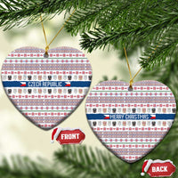 Czech Republic Christmas Ceramic Ornament with Folk Embroidery Design, National Coat of Arms, and Festive Motif - Wonder Print Shop