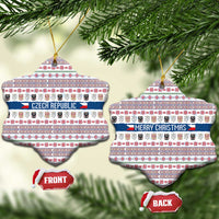 Czech Republic Christmas Ceramic Ornament with Folk Embroidery Design, National Coat of Arms, and Festive Motif - Wonder Print Shop