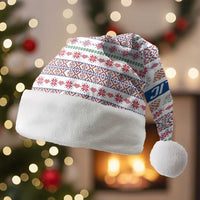 Czech Republic Christmas Santa Hat with Folk Embroidery Design, National Coat of Arms, and Festive Motif - Wonder Print Shop