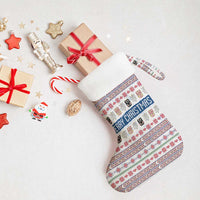 Czech Republic Christmas Stocking with Folk Embroidery Design, National Coat of Arms, and Festive Motif - Wonder Print Shop