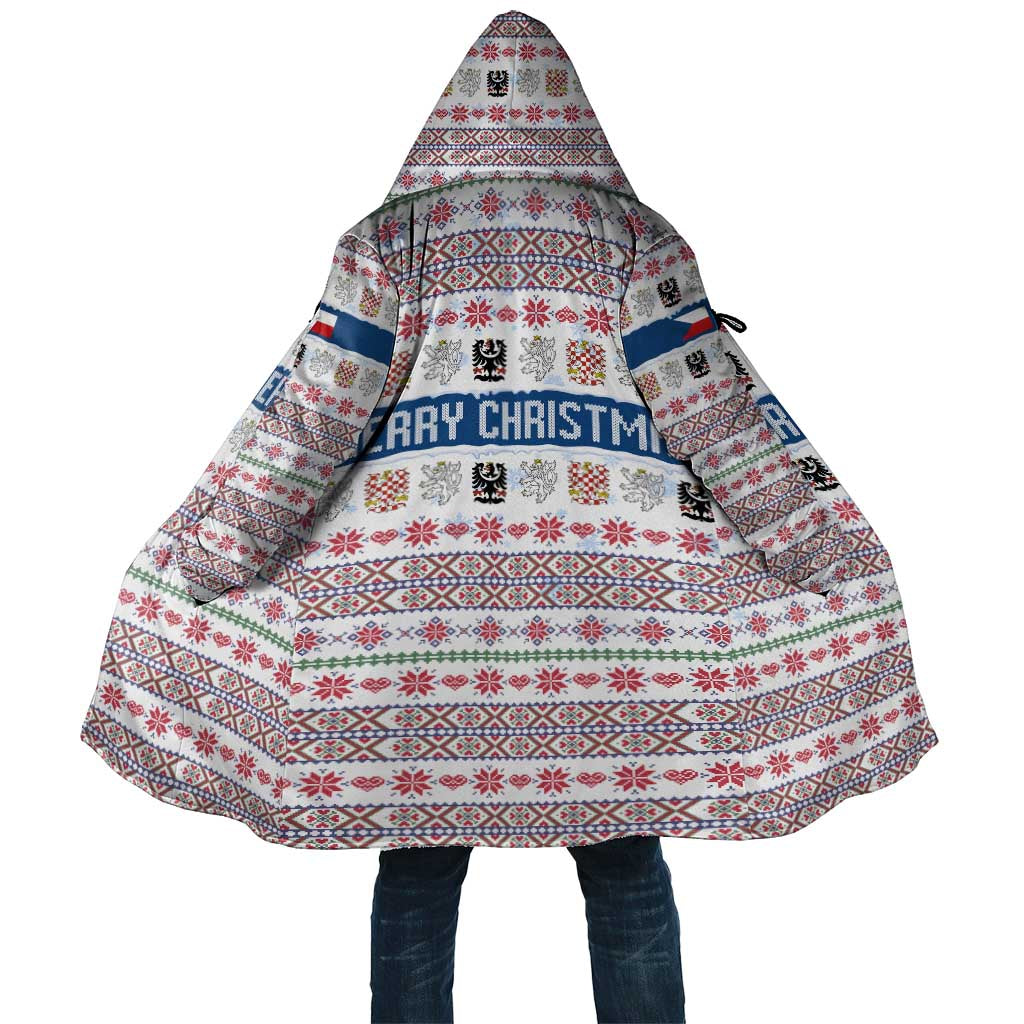 Czech Republic Christmas Cloak with Folk Embroidery Design, National Coat of Arms, and Festive Motif - Wonder Print Shop