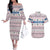 Czech Republic Christmas Couples Matching Off The Shoulder Long Sleeve Dress and Hawaiian Shirt with Folk Embroidery Design, National Coat of Arms, and Festive Motif - Wonder Print Shop