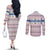 Czech Republic Christmas Couples Matching Off The Shoulder Long Sleeve Dress and Long Sleeve Button Shirt with Folk Embroidery Design, National Coat of Arms, and Festive Motif - Wonder Print Shop