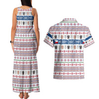 Czech Republic Christmas Couples Matching Tank Maxi Dress and Hawaiian Shirt with Folk Embroidery Design, National Coat of Arms, and Festive Motif - Wonder Print Shop
