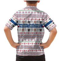 Czech Republic Christmas Family Matching Mermaid Dress and Hawaiian Shirt with Folk Embroidery Design, National Coat of Arms, and Festive Motif - Wonder Print Shop