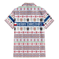 Czech Republic Christmas Family Matching Mermaid Dress and Hawaiian Shirt with Folk Embroidery Design, National Coat of Arms, and Festive Motif - Wonder Print Shop