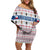 Czech Republic Christmas Family Matching Off Shoulder Short Dress and Hawaiian Shirt with Folk Embroidery Design, National Coat of Arms, and Festive Motif - Wonder Print Shop