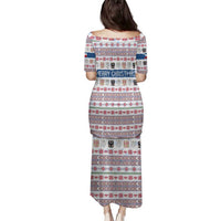 Czech Republic Christmas Family Matching Puletasi and Hawaiian Shirt with Folk Embroidery Design, National Coat of Arms, and Festive Motif - Wonder Print Shop