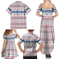 Czech Republic Christmas Family Matching Summer Maxi Dress and Hawaiian Shirt with Folk Embroidery Design, National Coat of Arms, and Festive Motif - Wonder Print Shop