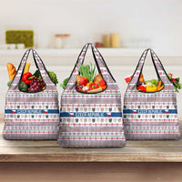 Czech Republic Christmas Grocery Bag with Folk Embroidery Design, National Coat of Arms, and Festive Motif - Wonder Print Shop